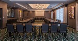 Meeting Room with Tables and Chairs in Rectangle Layout