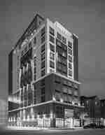 Hotel Building Exterior at Night