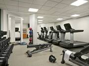 Fitness Center with Treadmills, Dumbbells, and Mirrors