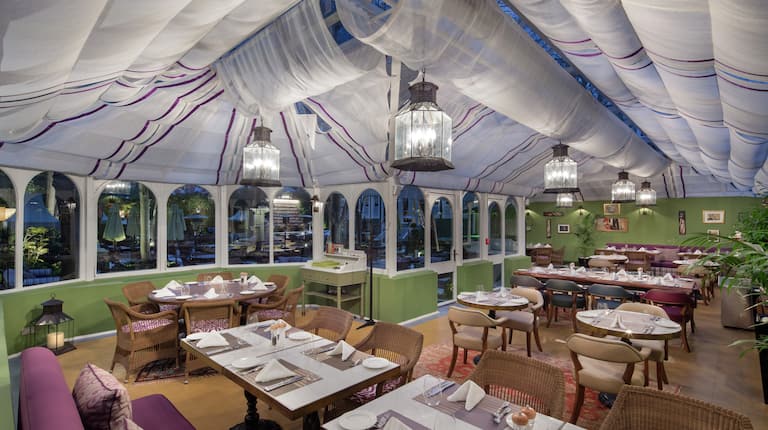 Green House Garden Restaurant with Tables and Chairs