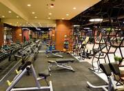 a fitness center with exercise equipment
