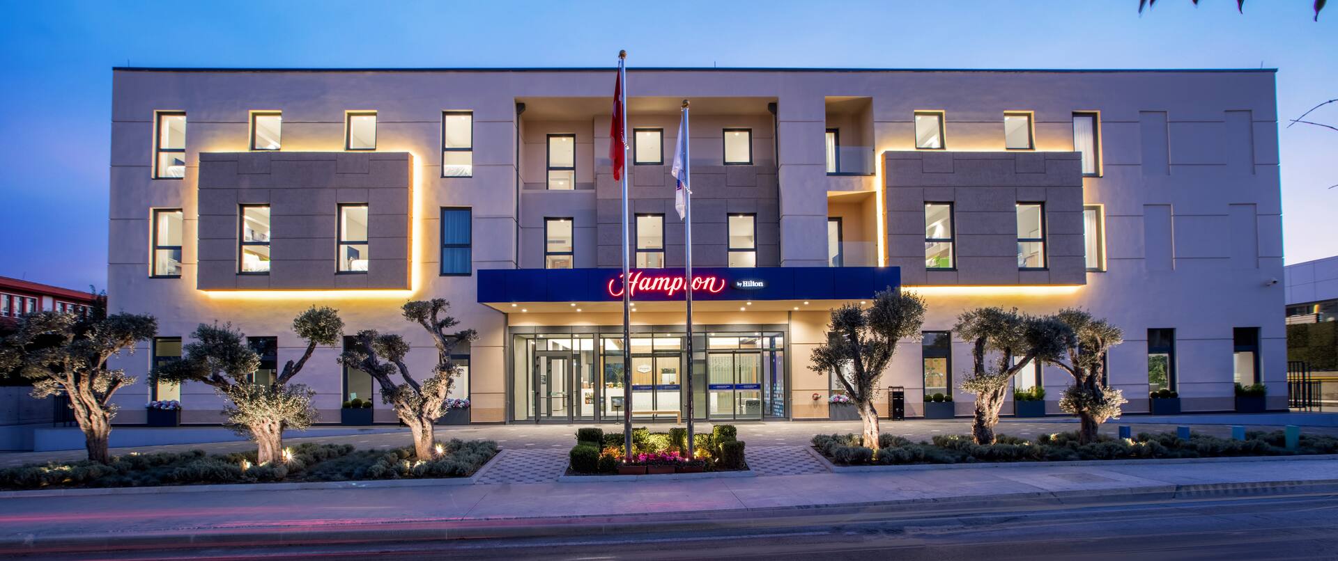 Hotel Exterior With Front Entrance