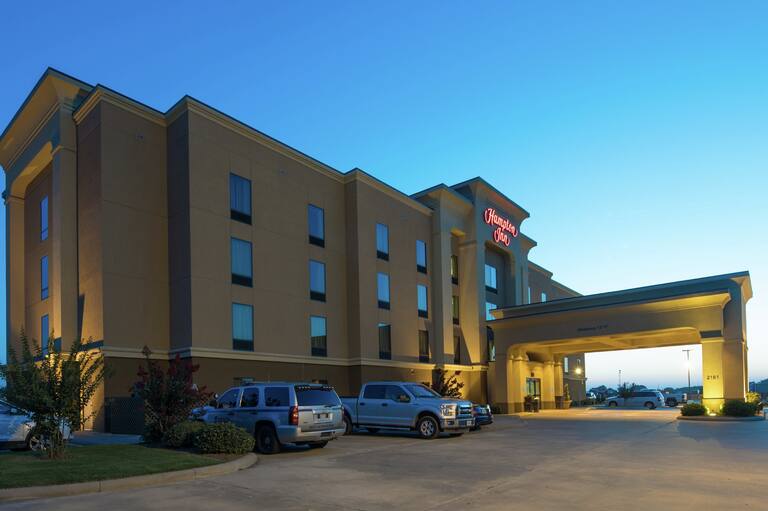 Hotel Exterior and Entry at Dusk 
