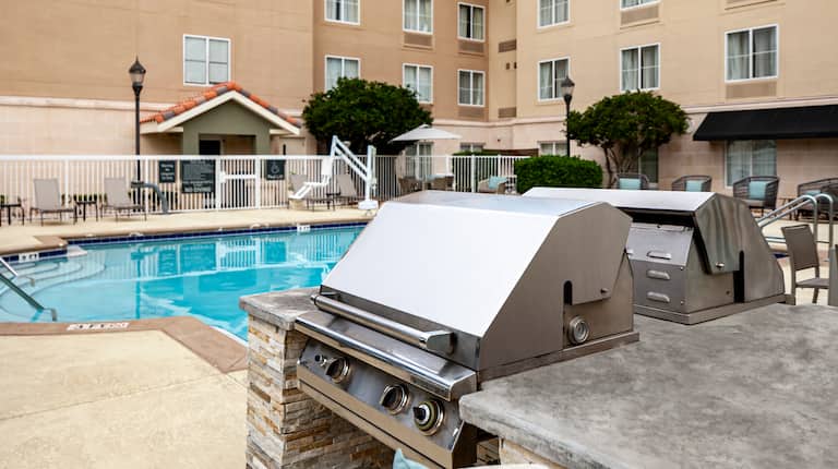 BBQ grills, outdoor pool