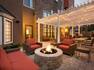Patio with fireplace