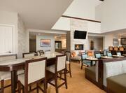 Lodge area with Dining Tables and Comfortable Seating