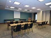Rear view of classroom style meeting room