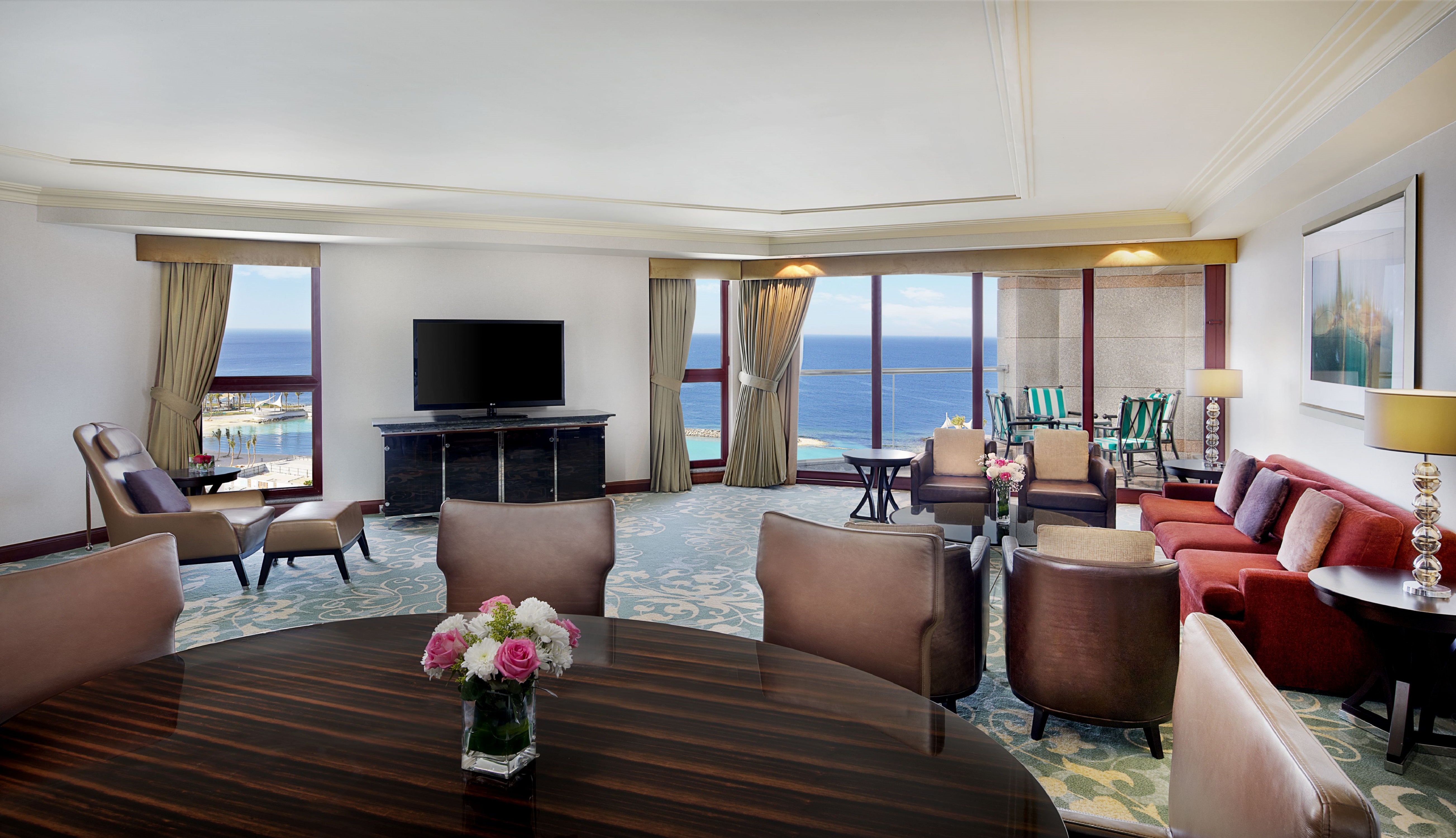 Living Area of Al Amiri Suite, with Lots of Space and Sea Views