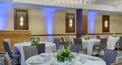 banquet dinner tables in a ballroom