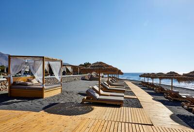 lounge area on beach