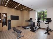 Fitness center with bench