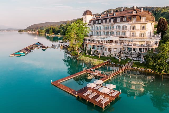 Hotel exterior aerial view