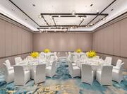 Meeting room with banquet tables
