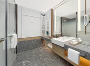 Bathroom vanity and shower room