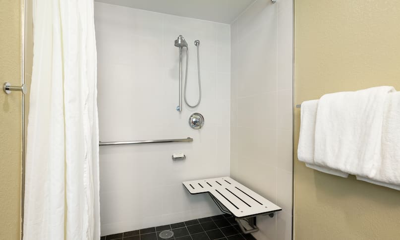 Accessible Guestroom Bathroom with Roll-In Shower