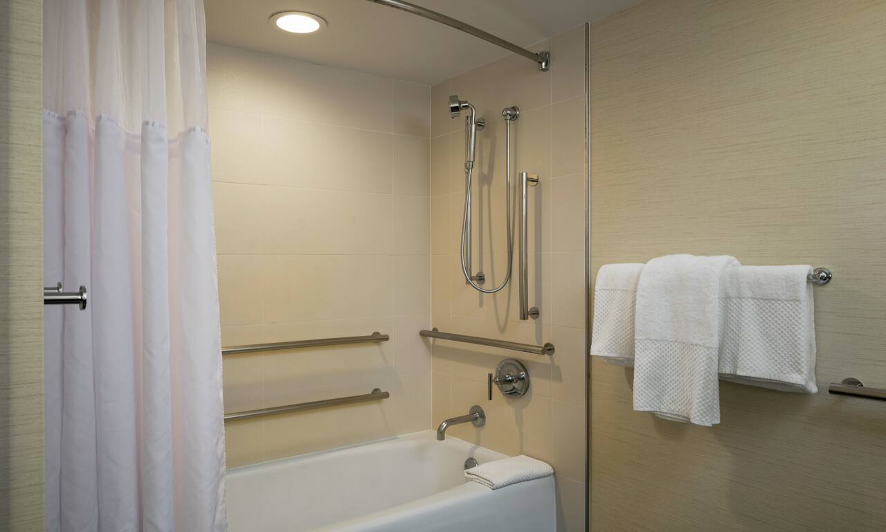 Accessible Guestroom Bathroom with Bathtub and Shower