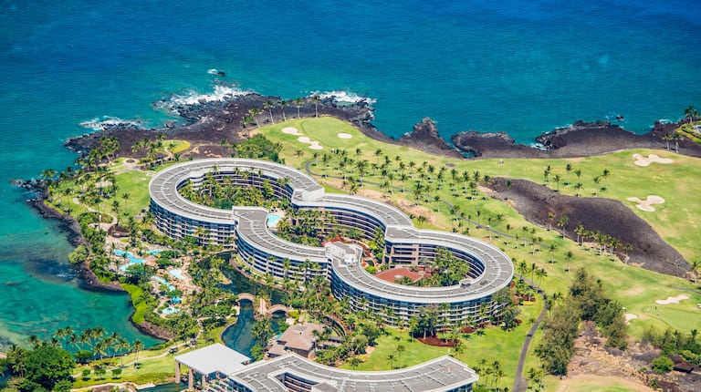 Aerial View of Hotel Exterior and Ocean