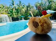 Pool Bar, Coconut Drink Next to Pool
