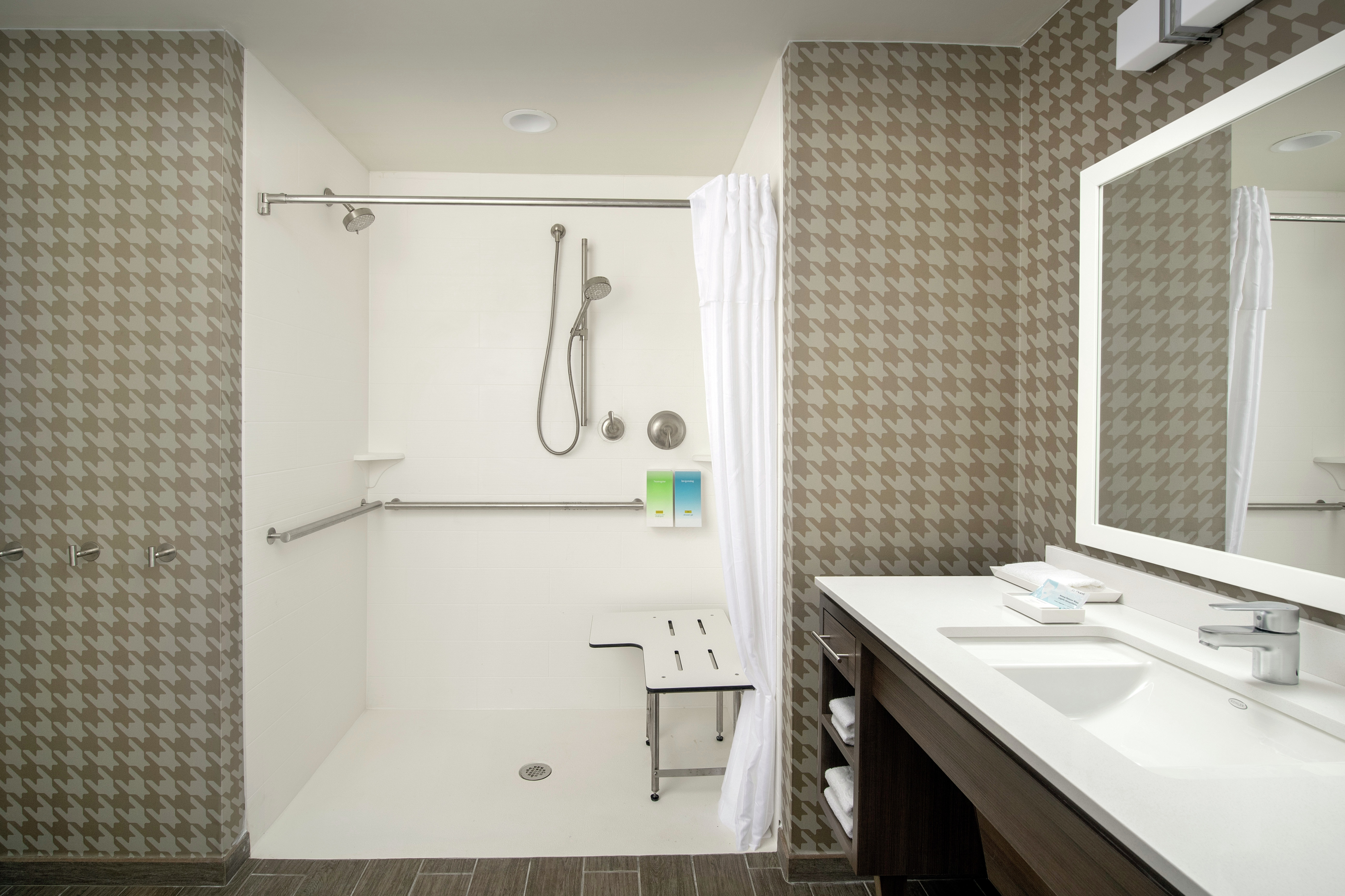 Accessible Guest Bathroom with Roll-In Shower