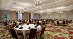 Ballroom With Round Table Set Up