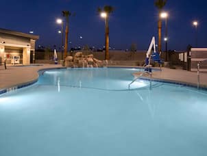 Outdoor Swimming Pool at Dusk