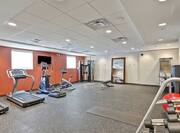 Fitness Center Cardio and Free Weight Equipment