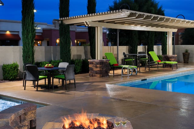 Firepit and Pool Area