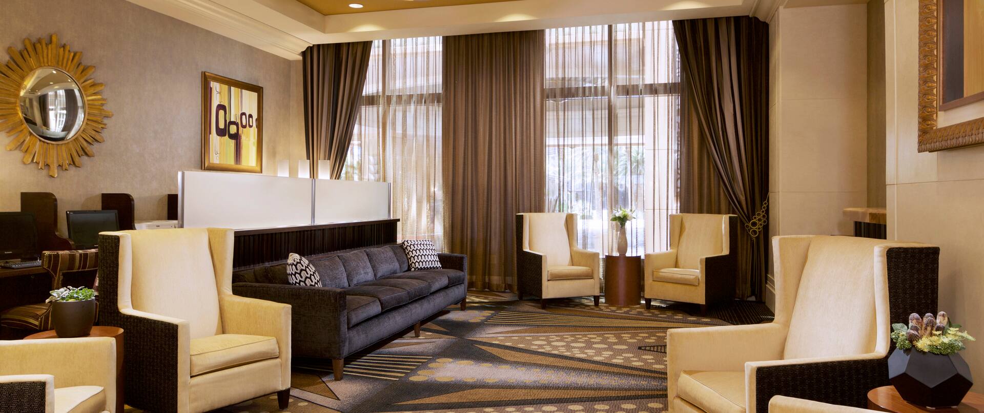 Hilton Grand Vacations Suites on the Las Vegas Strip, NV Hotels - Lobby Seating with Windows