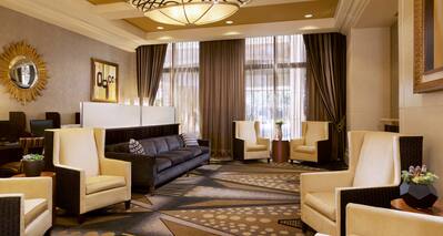 Hilton Grand Vacations Suites on the Las Vegas Strip, NV Hotels - Lobby Seating with Windows
