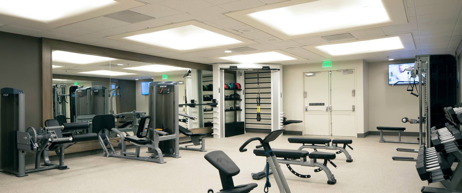 Fitness Center with Weights and Strength Equipment