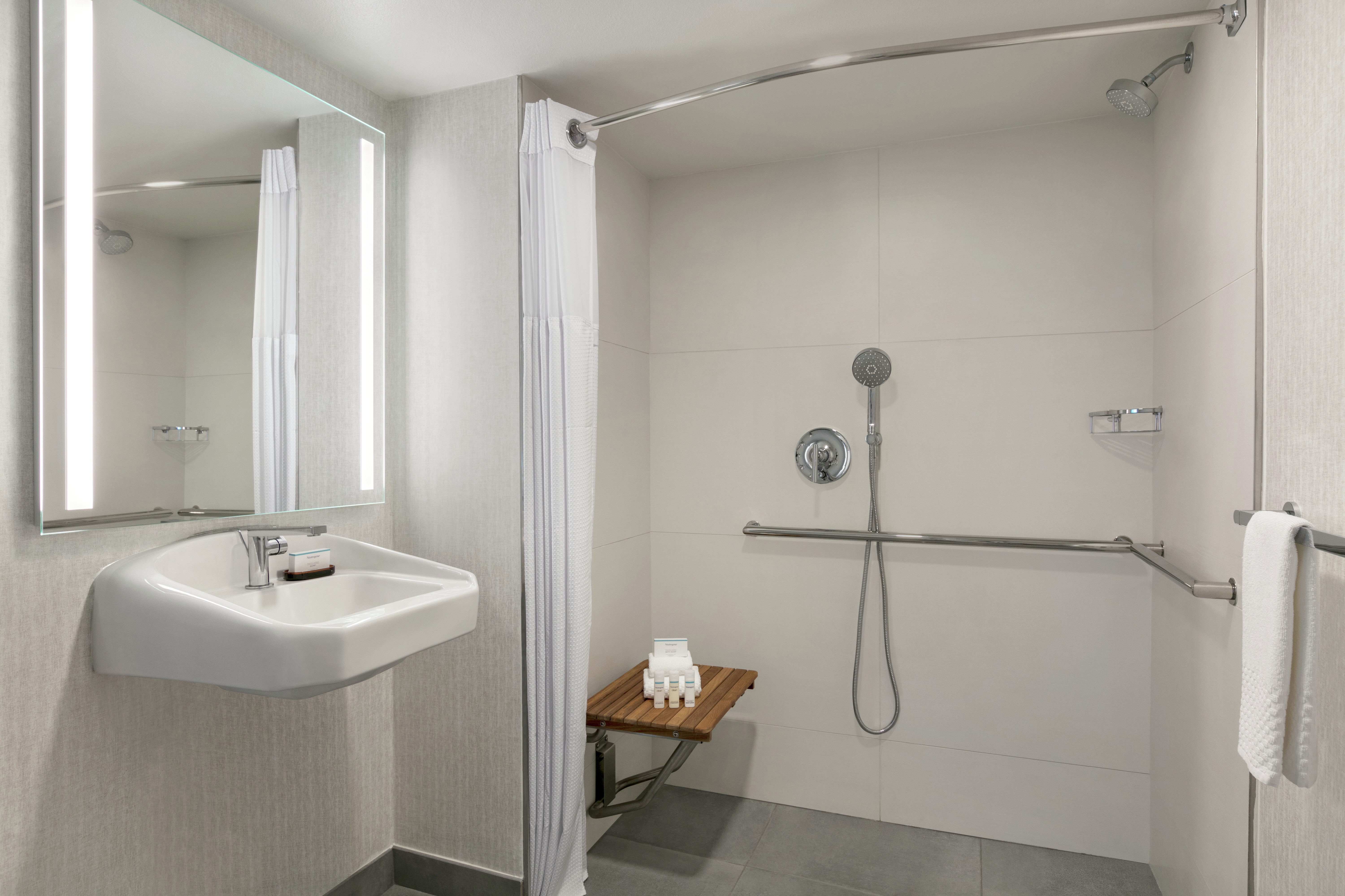 Accessible Guest Bathroom with Roll-In Shower