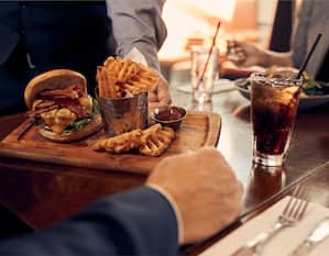Restaurant Meal of burger and fries