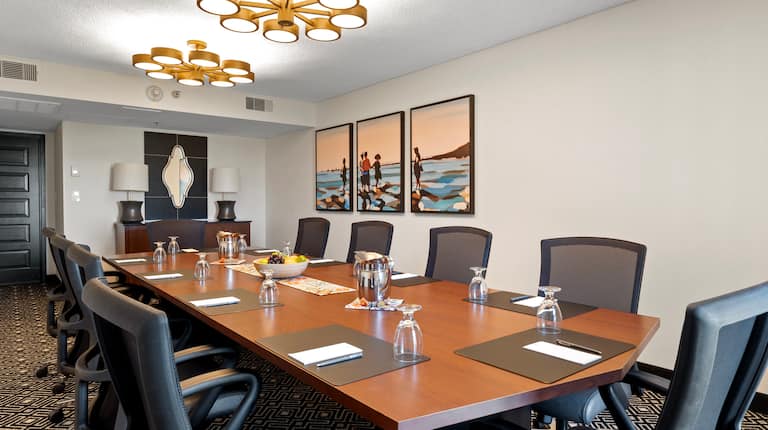 Boardroom meeting room, table, chairs