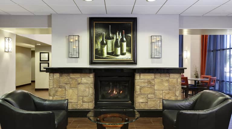 Lobby Seating Area with Fireplace