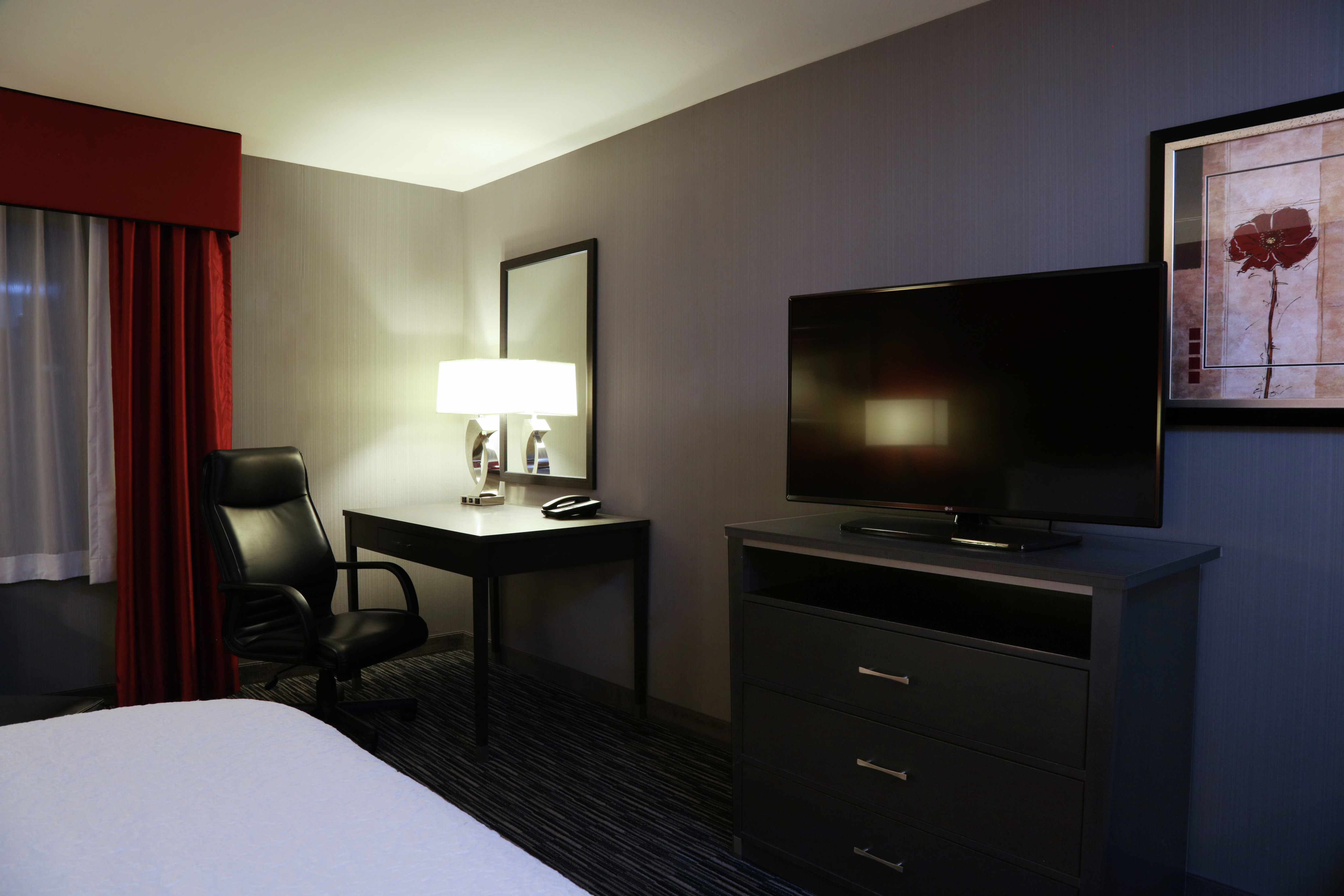 Accessible Guestroom with King Bed, Work Desk, and Room Technology