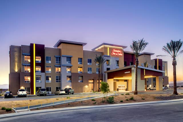 Hampton Inn and Suites Hotel Exterior in the Evening