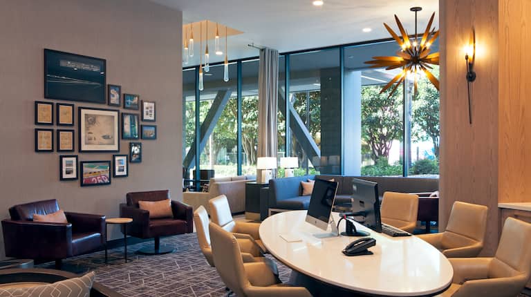 Hotel Business Center Desktop Computer Desk