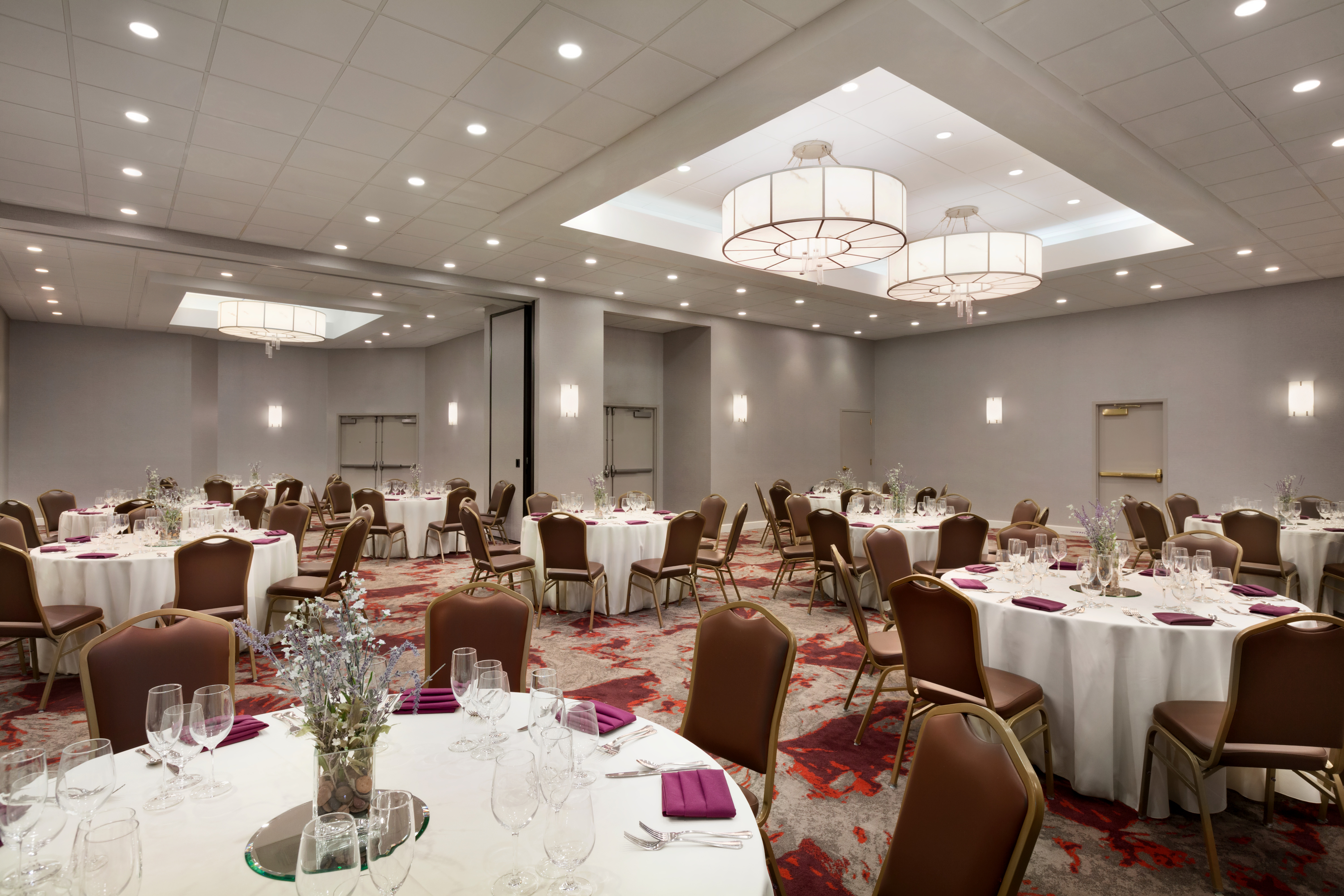 Ballroom with Round Banquet Tables