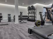 Fitness Center with weights and treadmills at the Spa