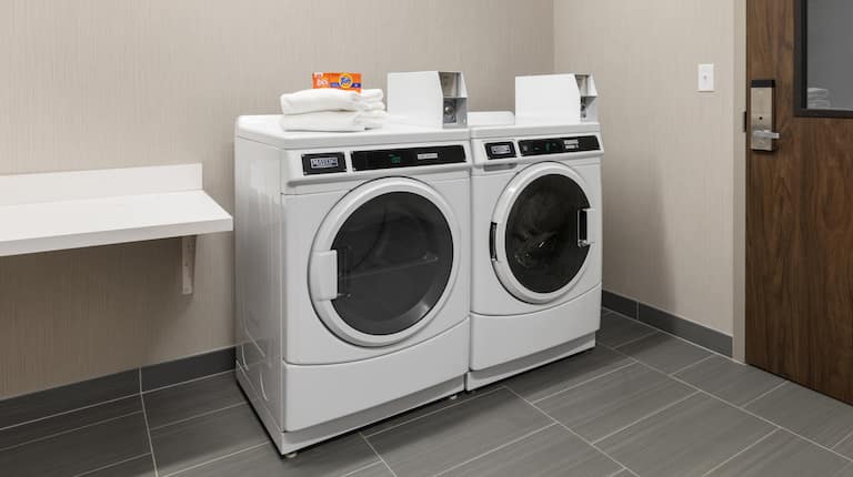 guest laundry room, washer and dryer
