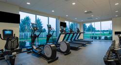 Elliptical Machines Treadmills and Weights in Hotel Fitness Center