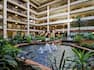 hotel atrium water fountain, plants