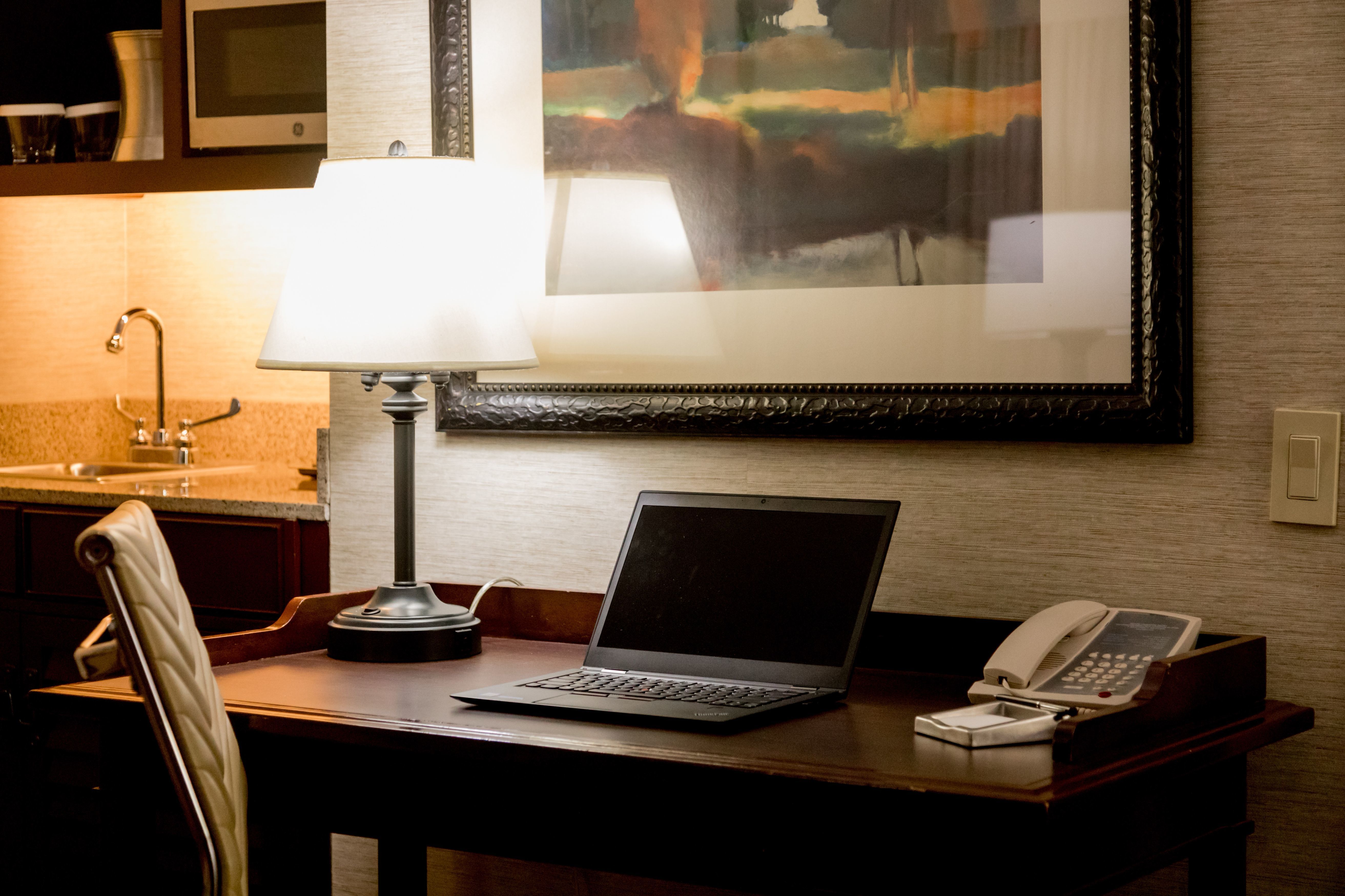 Guest Suite Work Desk with Laptop
