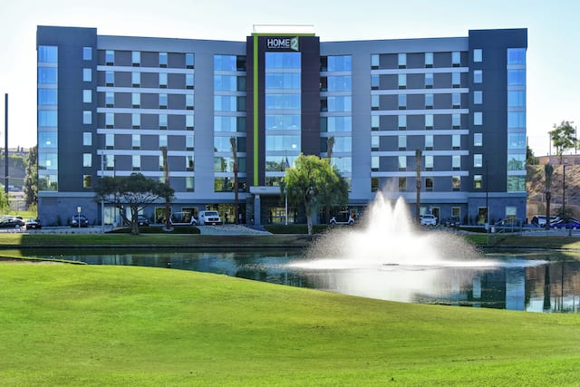Hotel Exterior with Fountain in Front