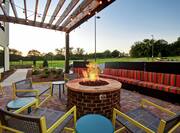 Outdoor Fire Pit with Lounge Area and Pergola 