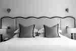 pillows and headboard on bed