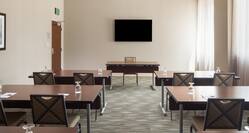Classroom Set up with Media Screen in Meeting Room