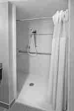  دش لذوي الاحتياجات الخاصة مع ستارة، ومقابض دعم، ورأس دش محمول