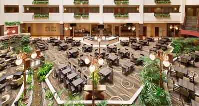 Hotel Atrium and Dining Area