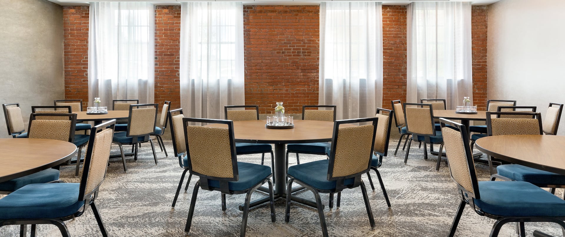 Meeting space with tables and chairs